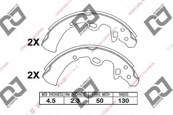 Комплект тормозных колодок DJ PARTS BS1036