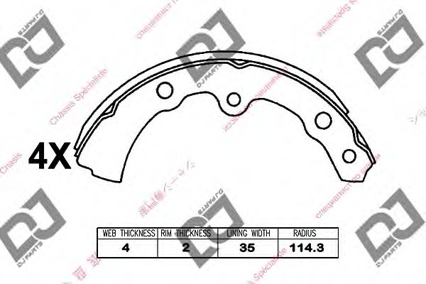 Комплект тормозных колодок DJ PARTS BS1080