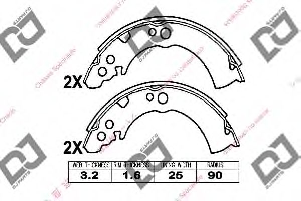 Комплект тормозных колодок DJ PARTS BS1109