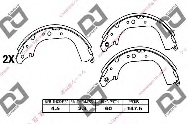 Комплект тормозных колодок DJ PARTS BS1115