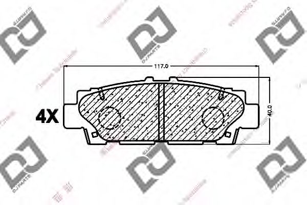 Комплект тормозных колодок, дисковый тормоз DJ PARTS BP1274