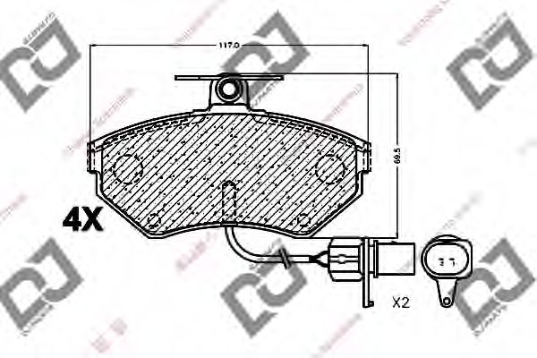 Комплект тормозных колодок, дисковый тормоз DJ PARTS BP1285