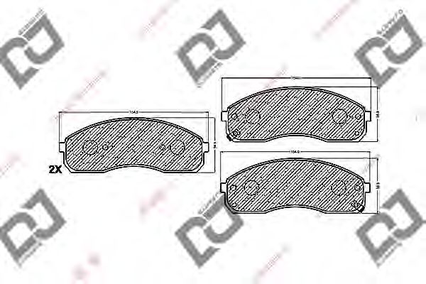 Комплект тормозных колодок, дисковый тормоз DJ PARTS BP1290