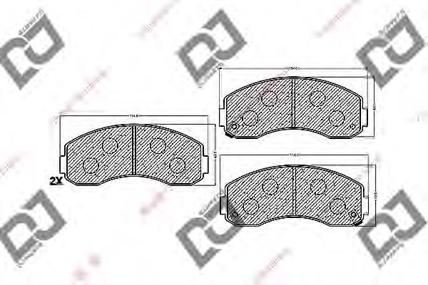 Комплект тормозных колодок, дисковый тормоз DJ PARTS BP1354