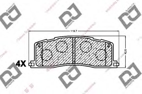 Комплект тормозных колодок, дисковый тормоз DJ PARTS BP1404