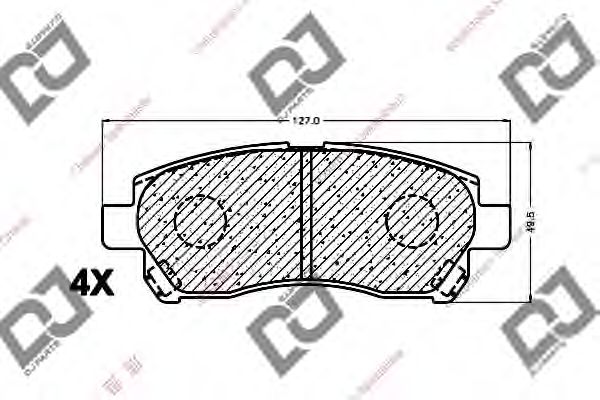 Комплект тормозных колодок, дисковый тормоз DJ PARTS BP1431