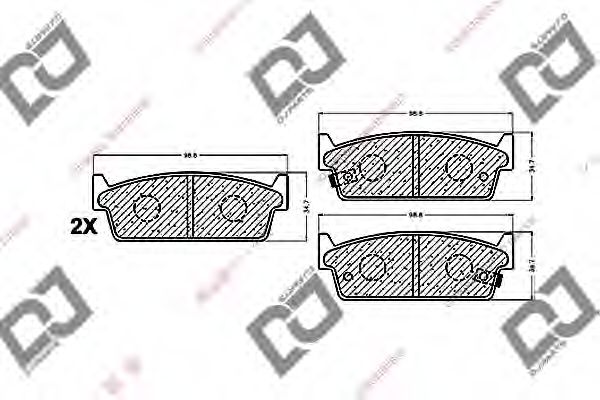 Комплект тормозных колодок, дисковый тормоз DJ PARTS BP1456