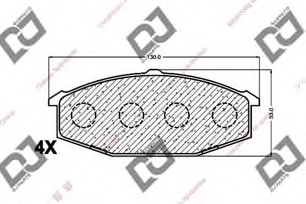 Комплект тормозных колодок, дисковый тормоз DJ PARTS BP1457