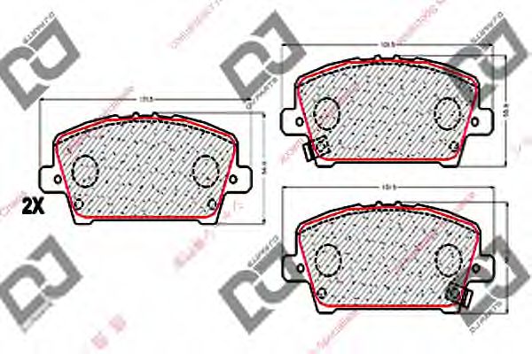 Комплект тормозных колодок, дисковый тормоз DJ PARTS BP1768