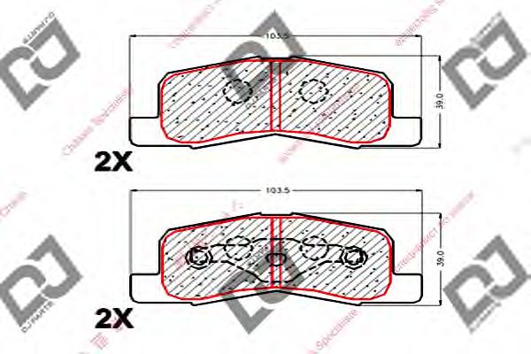 Комплект тормозных колодок, дисковый тормоз DJ PARTS BP1806