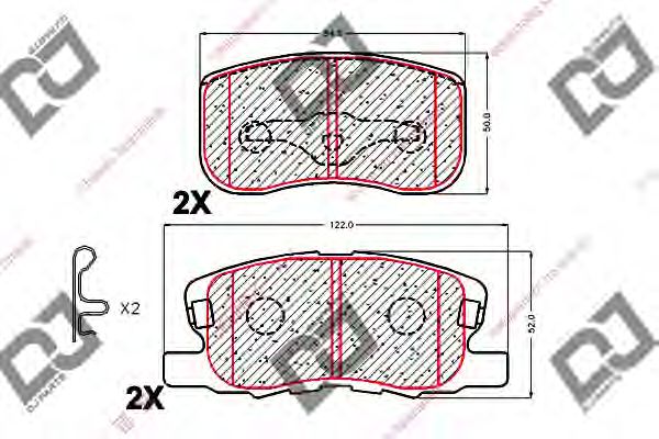 Комплект тормозных колодок, дисковый тормоз DJ PARTS BP1811