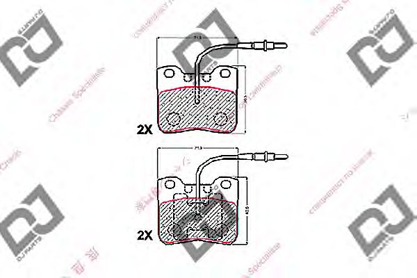 Комплект тормозных колодок, дисковый тормоз DJ PARTS BP1496