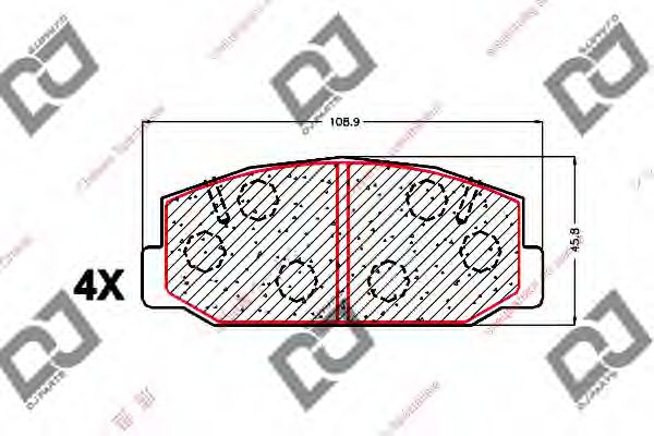 Комплект тормозных колодок, дисковый тормоз DJ PARTS BP1538