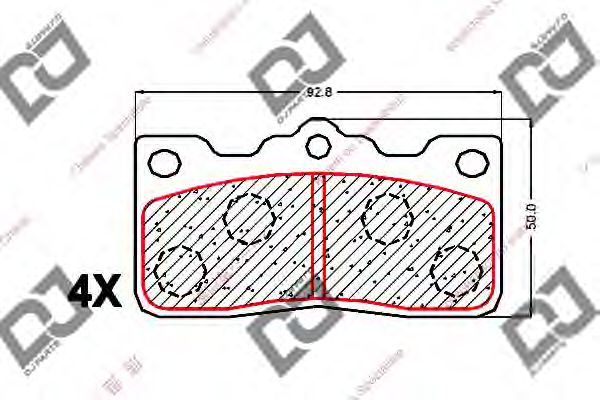 Комплект тормозных колодок, дисковый тормоз DJ PARTS BP1549