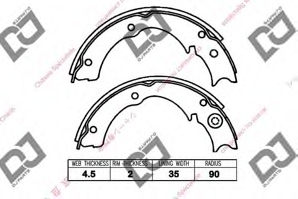 Комплект тормозных колодок DJ PARTS BS1263