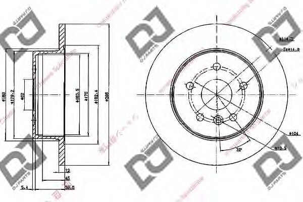 Тормозной диск DJ PARTS BD1015