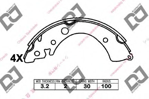 Комплект тормозных колодок DJ PARTS BS1328