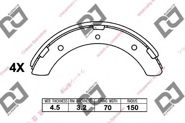 Комплект тормозных колодок DJ PARTS BS1342