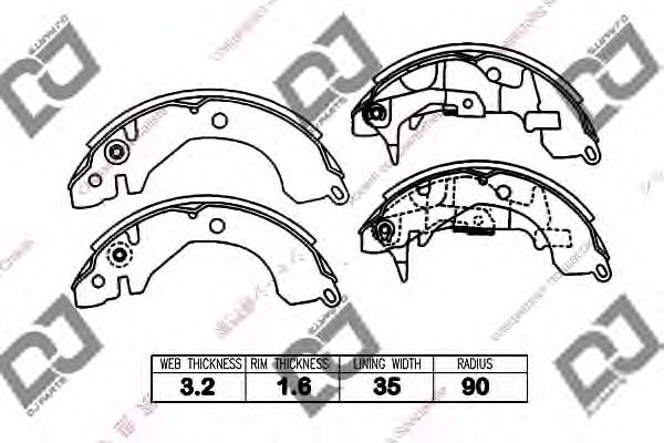Комплект тормозных колодок DJ PARTS BS1353