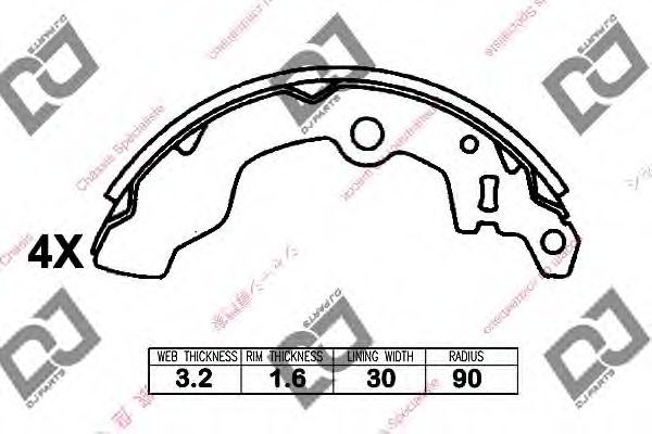 Комплект тормозных колодок DJ PARTS BS1373