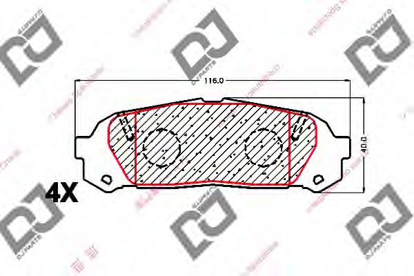 Комплект тормозных колодок, дисковый тормоз DJ PARTS BP1587