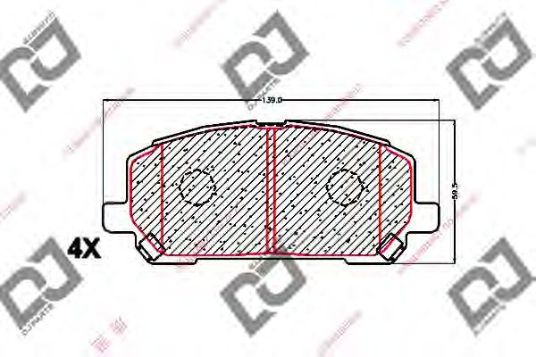 Комплект тормозных колодок, дисковый тормоз DJ PARTS BP1604