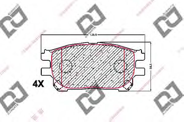 Комплект тормозных колодок, дисковый тормоз DJ PARTS BP1612