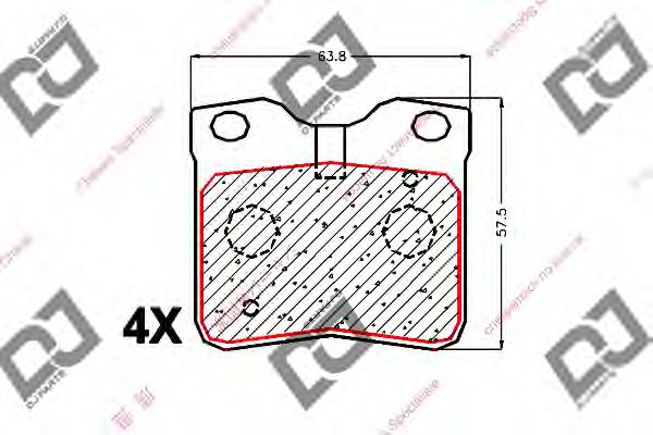 Комплект тормозных колодок, дисковый тормоз DJ PARTS BP1897