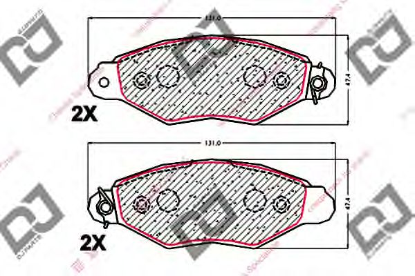 Комплект тормозных колодок, дисковый тормоз DJ PARTS BP1915