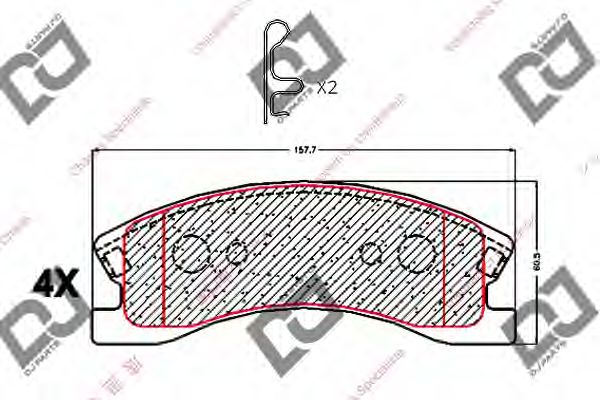 Комплект тормозных колодок, дисковый тормоз DJ PARTS BP2021