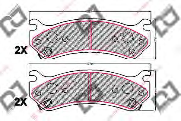Комплект тормозных колодок, дисковый тормоз DJ PARTS BP2038