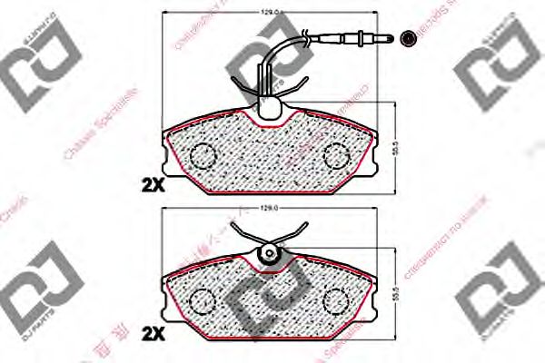 Комплект тормозных колодок, дисковый тормоз DJ PARTS BP2049