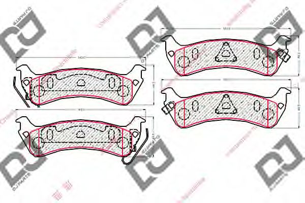 Комплект тормозных колодок, дисковый тормоз DJ PARTS BP2054