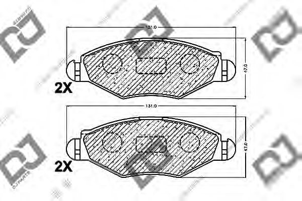 Комплект тормозных колодок, дисковый тормоз DJ PARTS BP1391