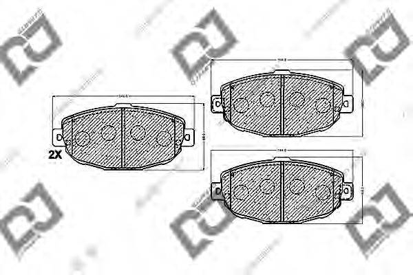 Комплект тормозных колодок, дисковый тормоз DJ PARTS BP1406