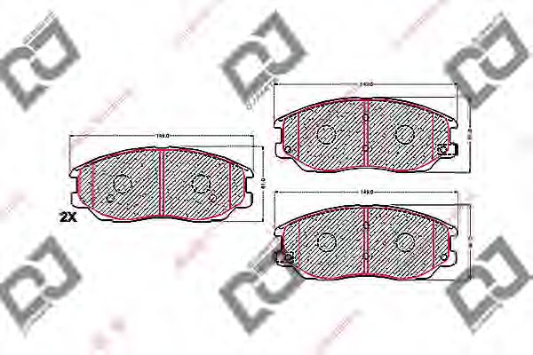 Комплект тормозных колодок, дисковый тормоз DJ PARTS BP1620
