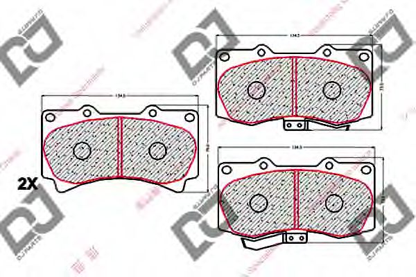 Комплект тормозных колодок, дисковый тормоз DJ PARTS BP2071