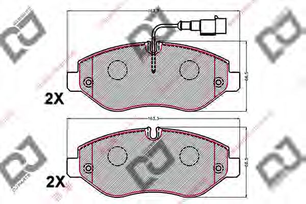 Комплект тормозных колодок, дисковый тормоз DJ PARTS BP2143