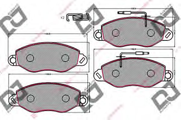 Комплект тормозных колодок, дисковый тормоз DJ PARTS BP2144