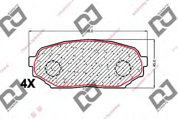 Комплект тормозных колодок, дисковый тормоз DJ PARTS BP1718