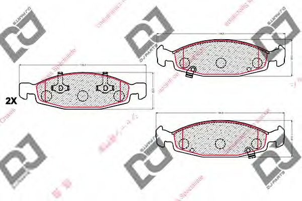 Комплект тормозных колодок, дисковый тормоз DJ PARTS BP2029