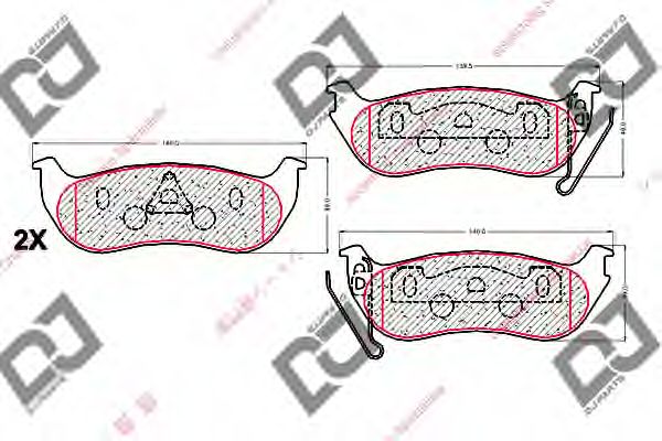 Комплект тормозных колодок, дисковый тормоз DJ PARTS BP2034