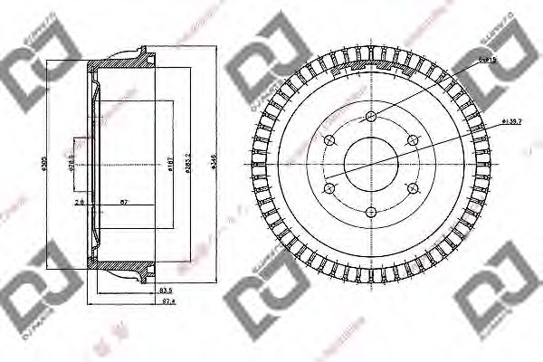 Тормозной барабан DJ PARTS BR1008