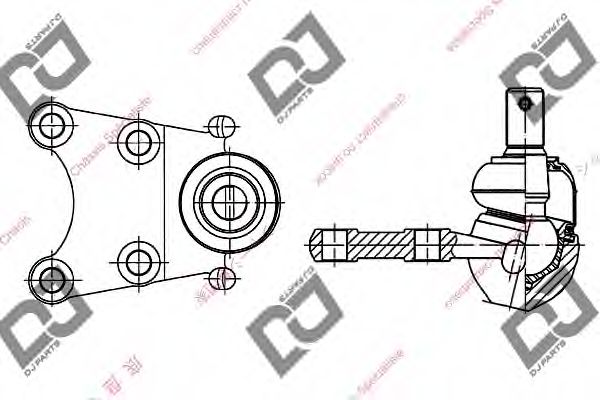 Несущий / направляющий шарнир DJ PARTS DB1060