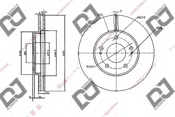 Тормозной диск DJ PARTS BD1040