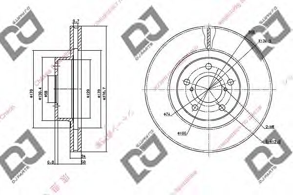 Тормозной диск DJ PARTS BD1070