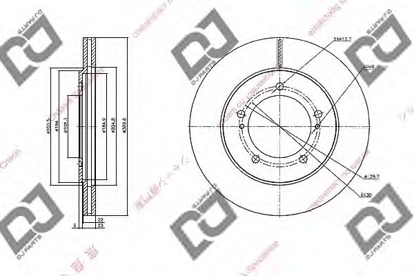 Тормозной диск DJ PARTS BD1075