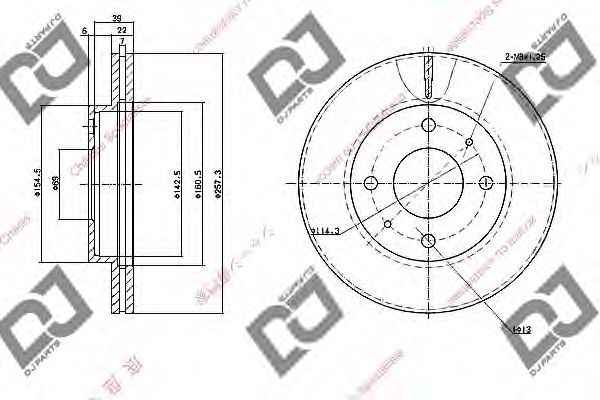 Тормозной диск DJ PARTS BD1080