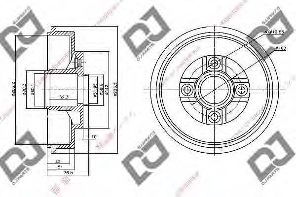 Тормозной барабан DJ PARTS BR1080