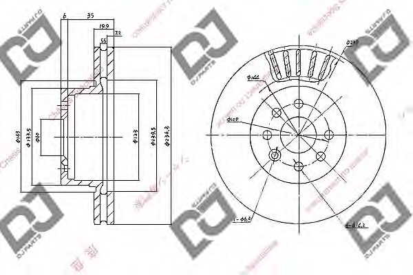 Тормозной диск DJ PARTS BD1087